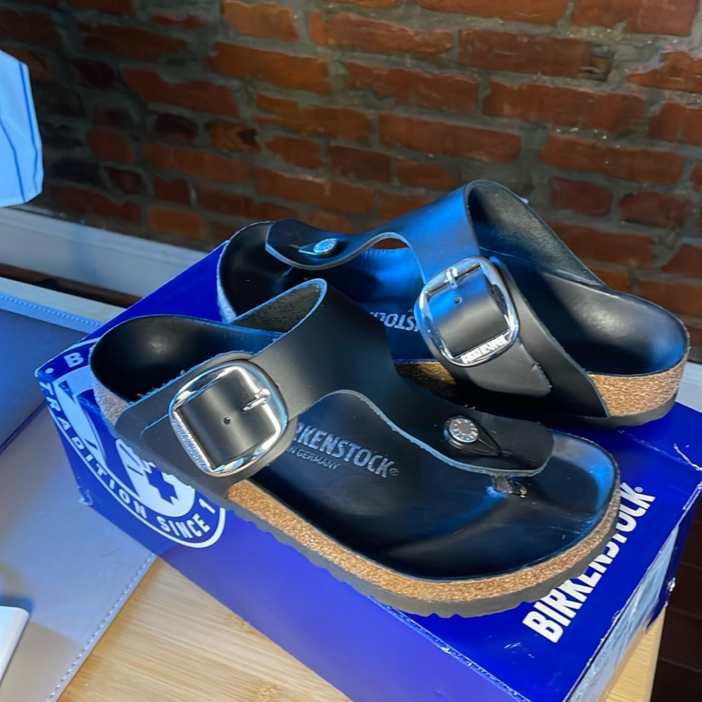 Perfect condition Gizeh Big Buckle black Birkenstocks